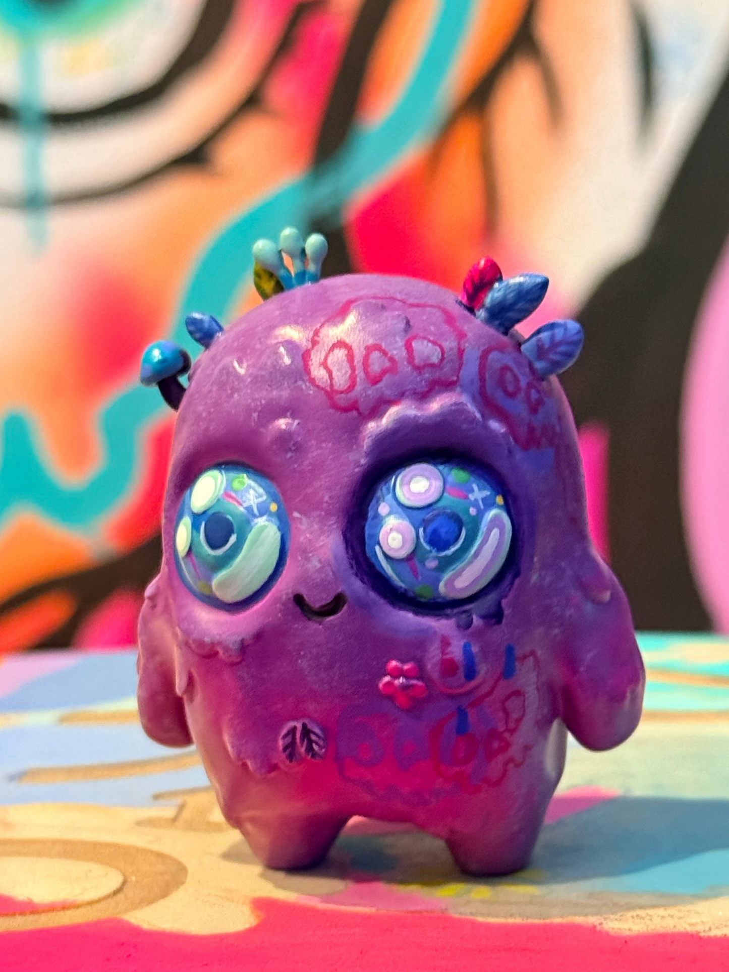 1/1 hand-embellished mini resin MOSSY - on ELDERBERRY ELIXIR colorway